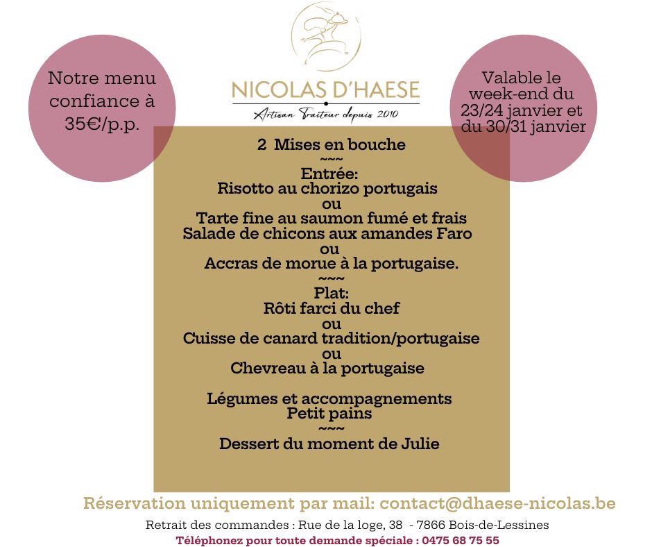 Cartes Menus D Haese Nicolas Traiteur